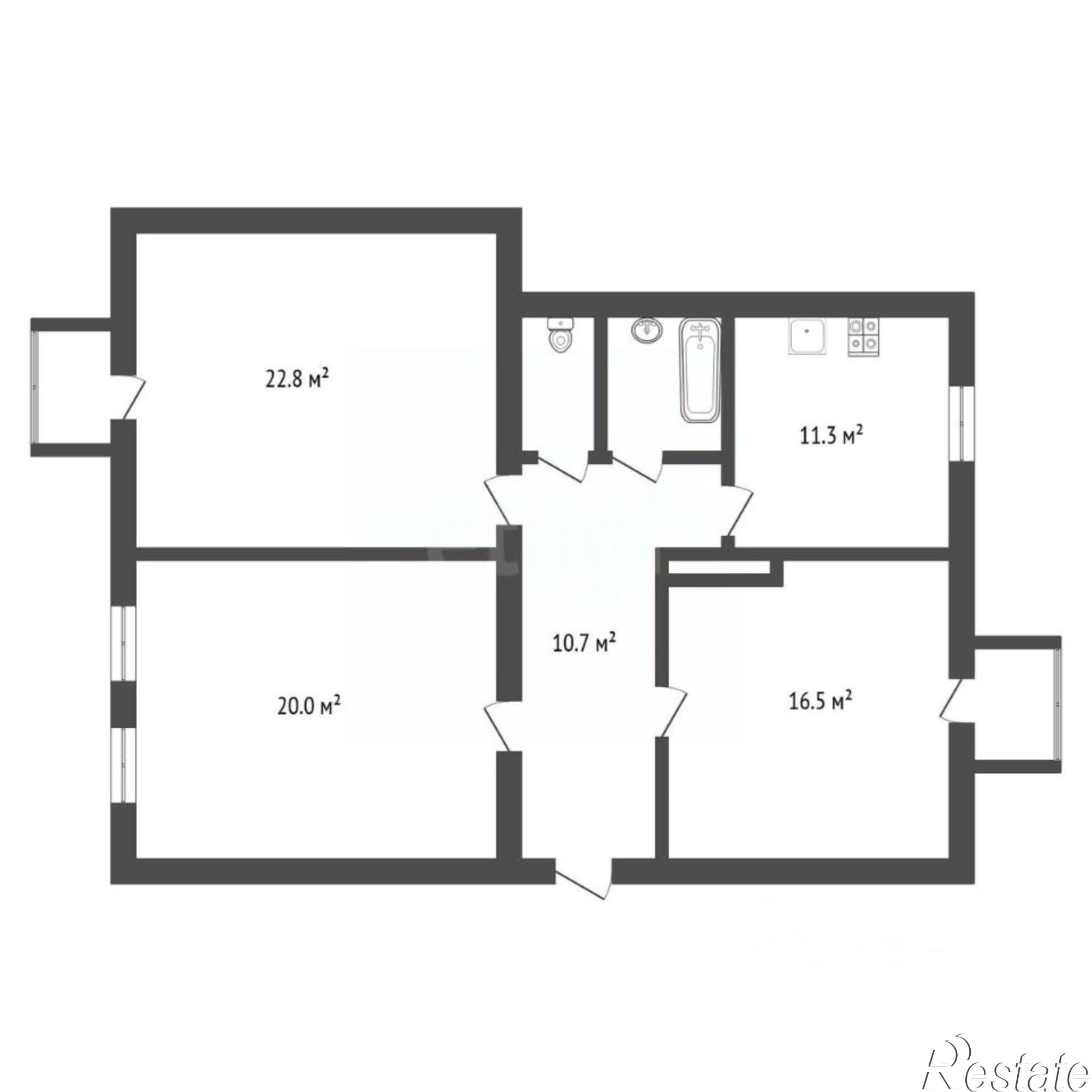 Купить квартиру за 11 490 000 рублей на городской округ Воронеж