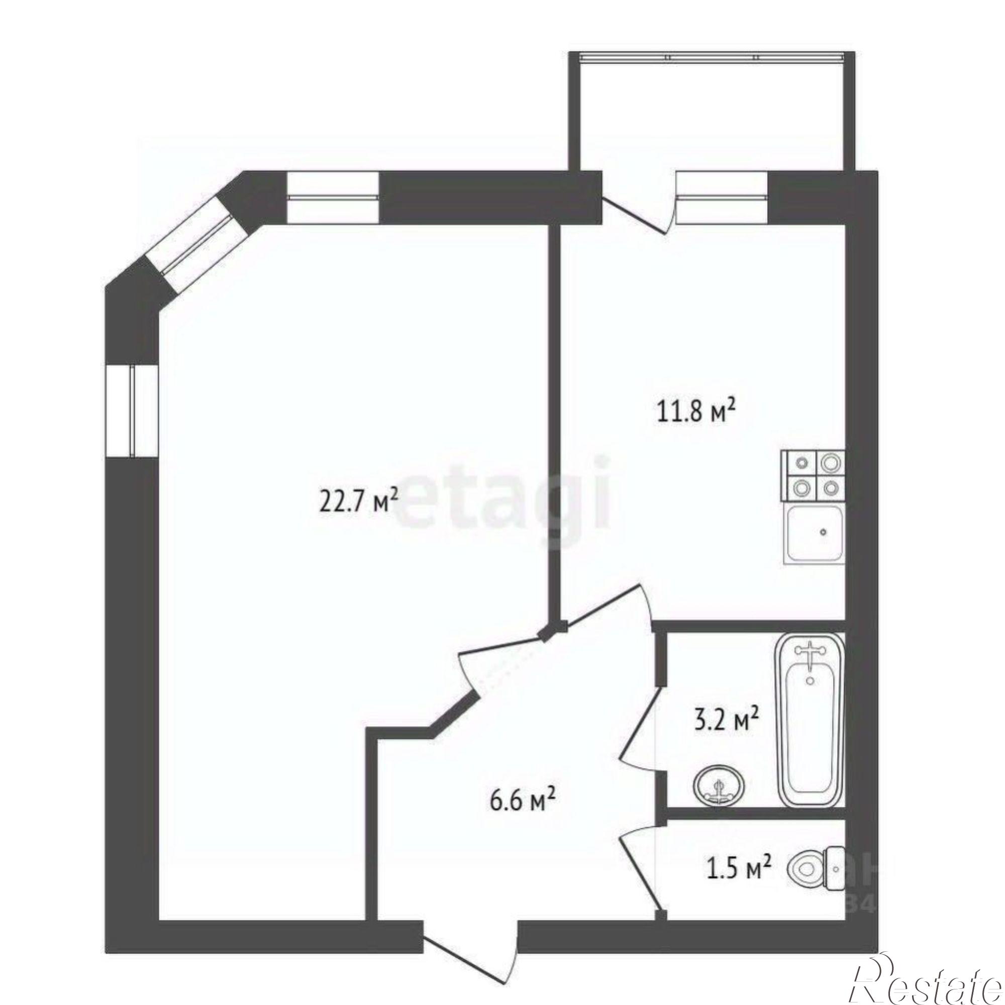 Купить квартиру за 5 880 000 рублей на городской округ Воронеж