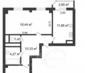 2-комн, 62кв м, этаж 10/17 Беговая улица, 219Е