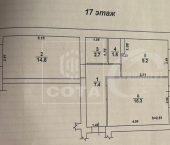 2-комн, 52кв м, этаж 17/17 Чапаева улица, 124б