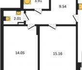 2-комн, 65 кв м, этаж 12/18 Московский пр-кт, 66
