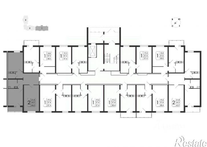 2-комн квартира в новом доме Рамонский район, село Ямное