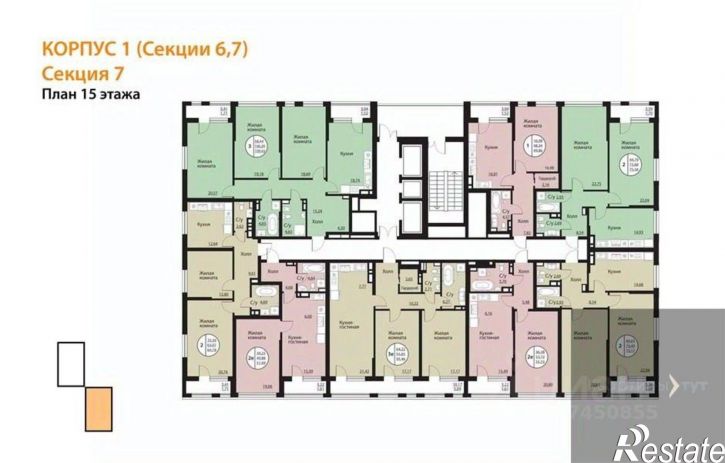 2-комн квартира в новом доме Московский проспект, 136