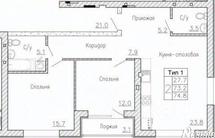2-комн квартира в новом доме ул Генерала Вельяминова, 4,  д. 4