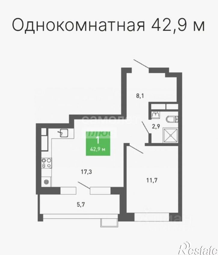 1-комн квартира Воронеж г., Железнодорожный