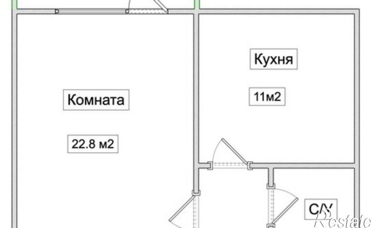 1-комн квартира Новоусманский район, посёлок Отрадное, Родниковая улица, 1
