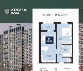 1-комн, 38 кв м, этаж 8/17 Московский проспект, 142В