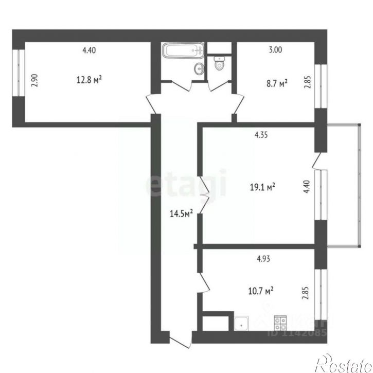 3-комн квартира