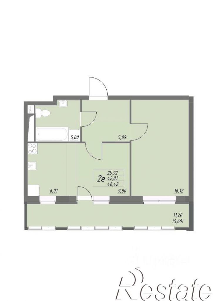 2-комн квартира в новом доме Раздольная улица, 5,  д. 5